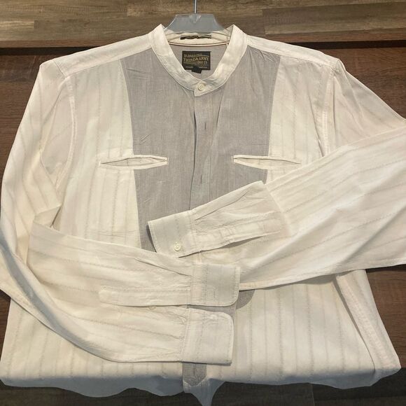 Los Angeles Third & Army Laundered Shirt Mens XL Off White Gray - Picture 3 of 10
